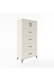 Hyperion Dolap Tek Raflı 4 Çekmeceli 2 Kapaklı 88x44x182 - S57M025V1B
