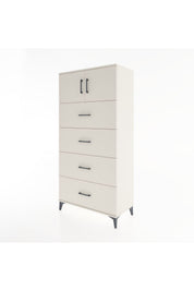 Hyperion Dolap Tek Raflı 4 Çekmeceli 2 Kapaklı 88x44x182 - S57M025V1B