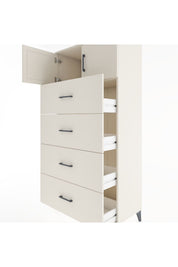 Hyperion Dolap Tek Raflı 4 Çekmeceli 2 Kapaklı 88x44x182 - S57M025V1B