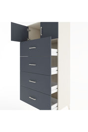 Hyperion Dolap Tek Raflı 4 Çekmeceli 2 Kapaklı 88x44x182 - S57M025V2B