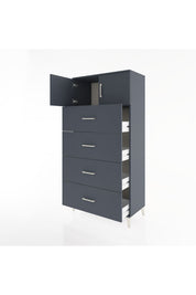 Hyperion Dolap Tek Raflı 4 Çekmeceli 2 Kapaklı 88x44x182 - S57M025V5B