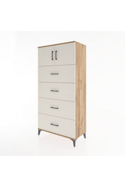 Hyperion Dolap Tek Raflı 4 Çekmeceli 2 Kapaklı 88x44x182 - S57M025V7B