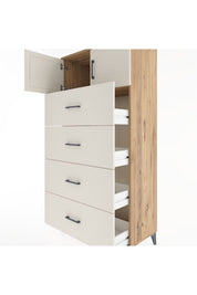 Hyperion Dolap Tek Raflı 4 Çekmeceli 2 Kapaklı 88x44x182 - S57M025V7B