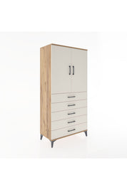 Hyperion Dolap Tek Raflı 5 Çekmeceli Tek Askılı 88x44x182 - S57M026V7B