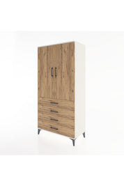 Hyperion Dolap Tek Raflı 4 Çekmeceli Tek Askılı 88x44x182 - S57M027V3B