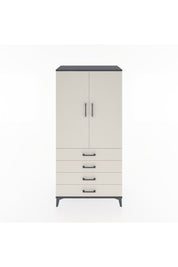Hyperion Dolap Tek Raflı 4 Çekmeceli Tek Askılı 88x44x182 - S57M027V4B