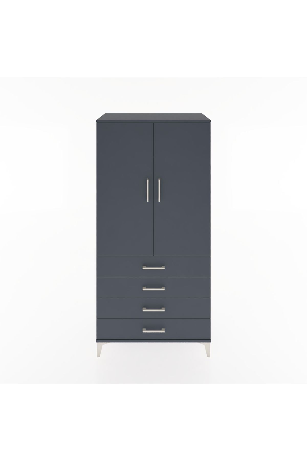 Hyperion Dolap Tek Raflı 4 Çekmeceli Tek Askılı 88x44x182 - S57M027V5B