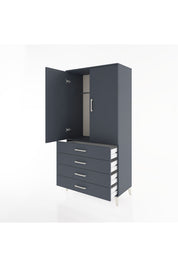 Hyperion Dolap Tek Raflı 4 Çekmeceli Tek Askılı 88x44x182 - S57M027V5B