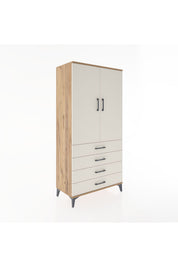 Hyperion Dolap Tek Raflı 4 Çekmeceli Tek Askılı 88x44x182 - S57M027V7B