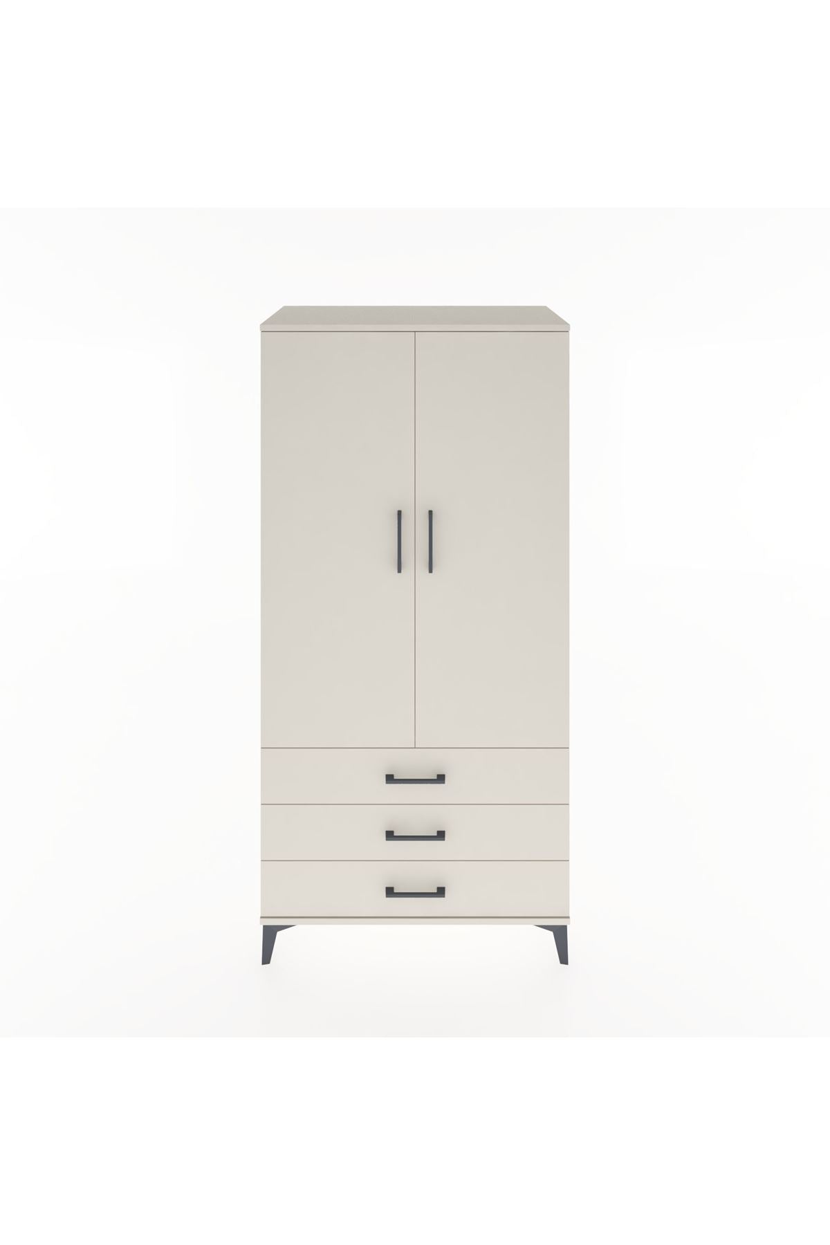 Hyperion Dolap Tek Raflı 3 Çekmeceli Tek Askılı 88x44x182 - S57M028V1B