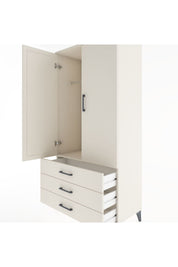 Hyperion Dolap Tek Raflı 3 Çekmeceli Tek Askılı 88x44x182 - S57M028V1B