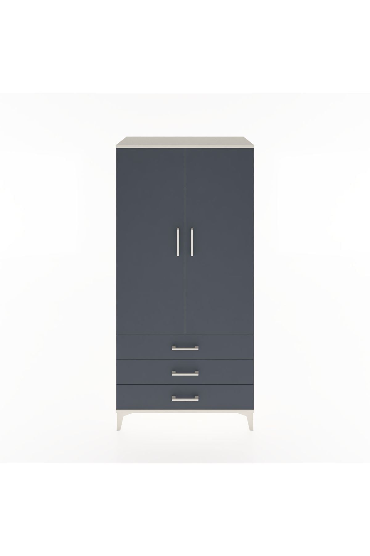 Hyperion Dolap Tek Raflı 3 Çekmeceli Tek Askılı 88x44x182 - S57M028V2B