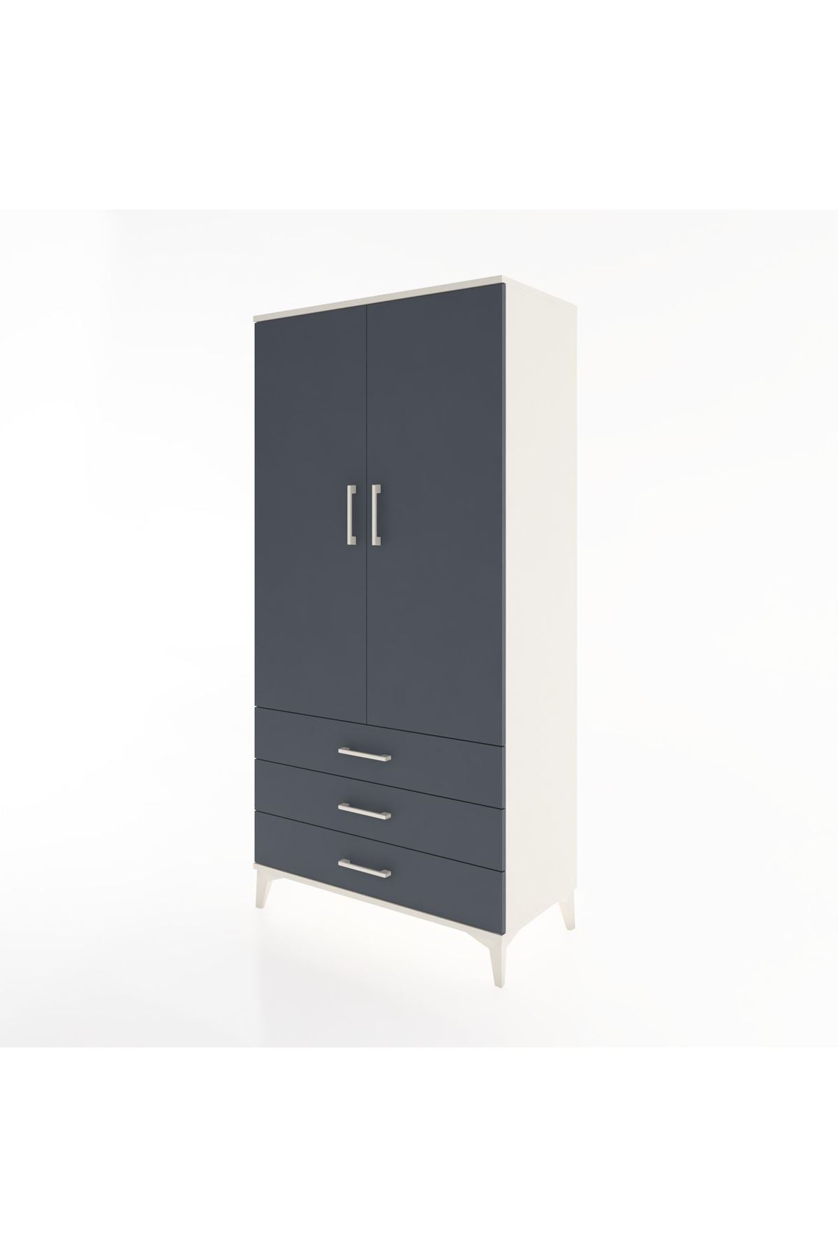 Hyperion Dolap Tek Raflı 3 Çekmeceli Tek Askılı 88x44x182 - S57M028V2B