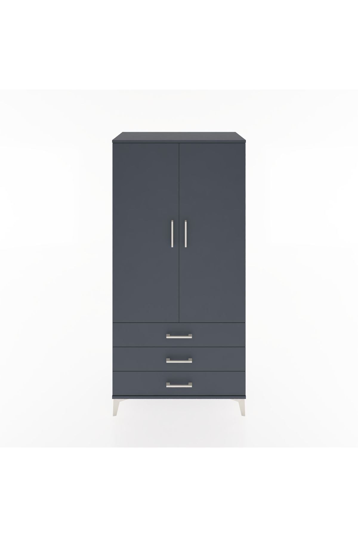 Hyperion Dolap Tek Raflı 3 Çekmeceli Tek Askılı 88x44x182 - S57M028V5B