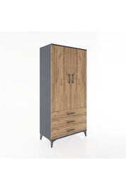 Hyperion Dolap Tek Raflı 3 Çekmeceli Tek Askılı 88x44x182 - S57M028V6B
