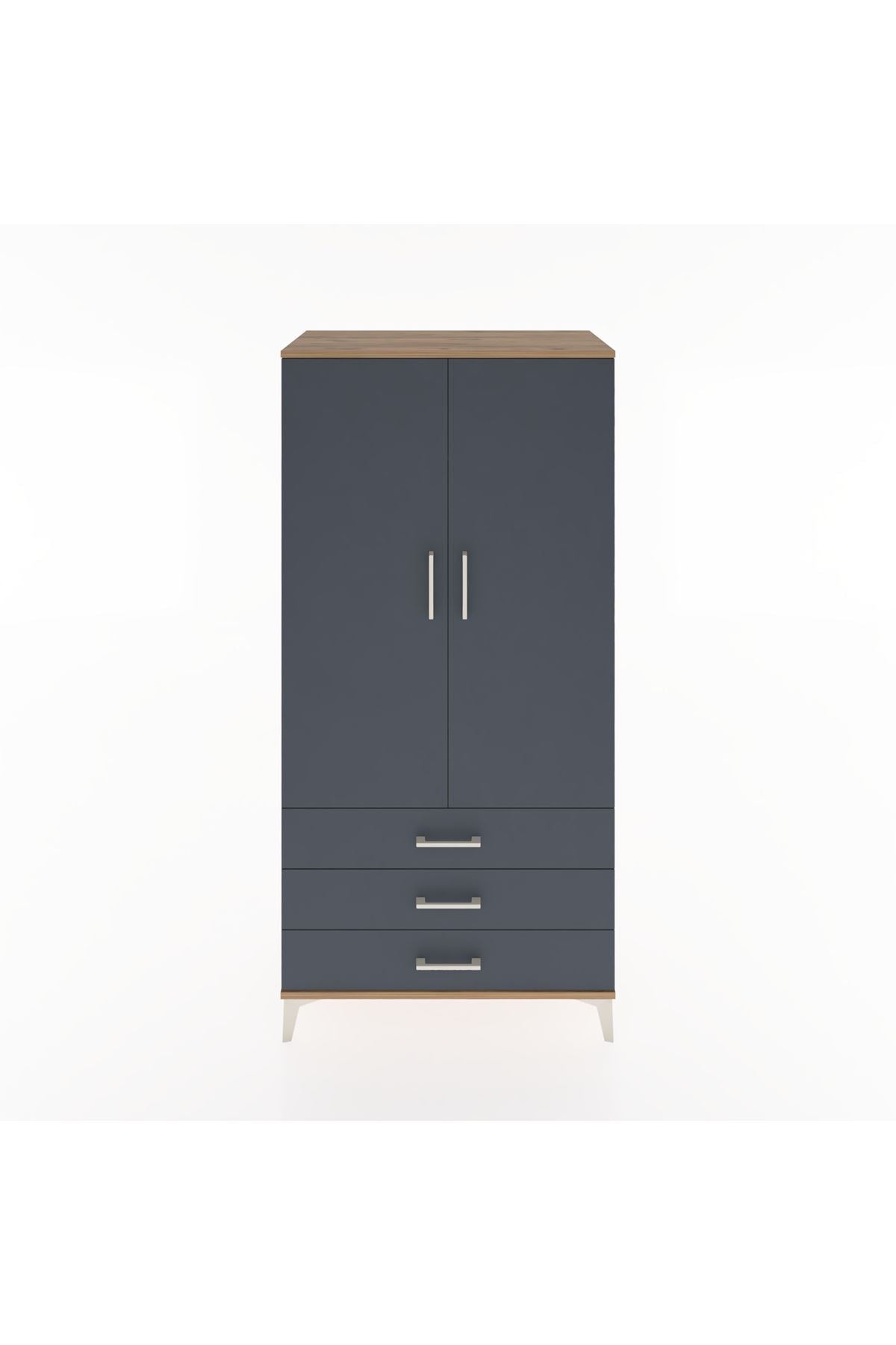 Hyperion Dolap Tek Raflı 3 Çekmeceli Tek Askılı 88x44x182 - S57M028V8B