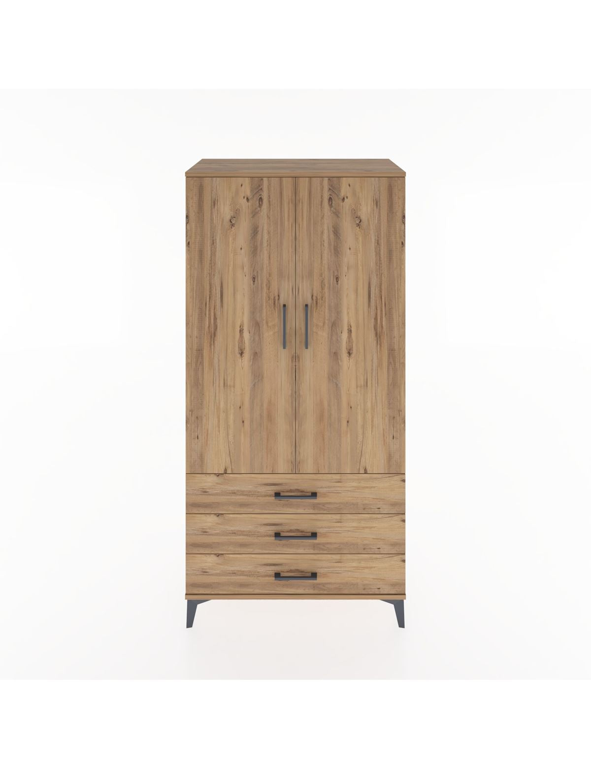 Hyperion Dolap Tek Raflı 3 Çekmeceli Tek Askılı 88x44x182 - S57M028V9B