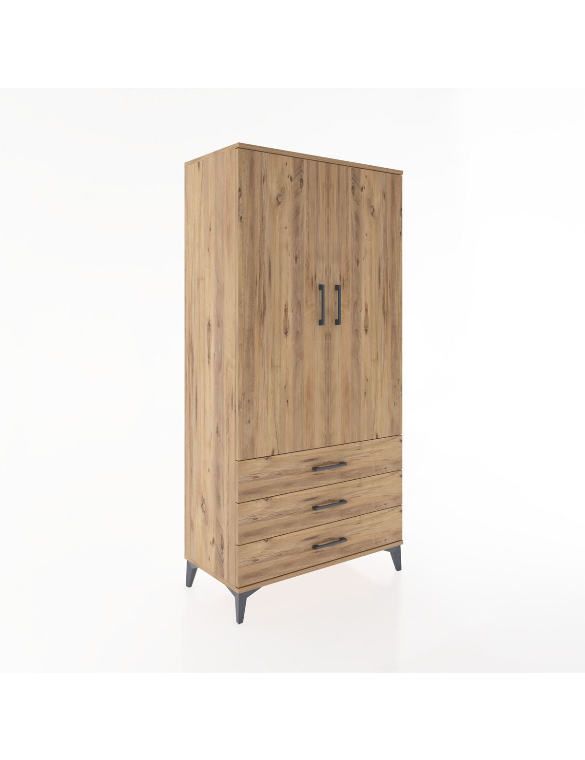 Hyperion Dolap Tek Raflı 3 Çekmeceli Tek Askılı 88x44x182 - S57M028V9B