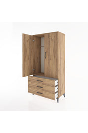 Hyperion Dolap Tek Raflı 3 Çekmeceli Tek Askılı 88x44x182 - S57M028V9B