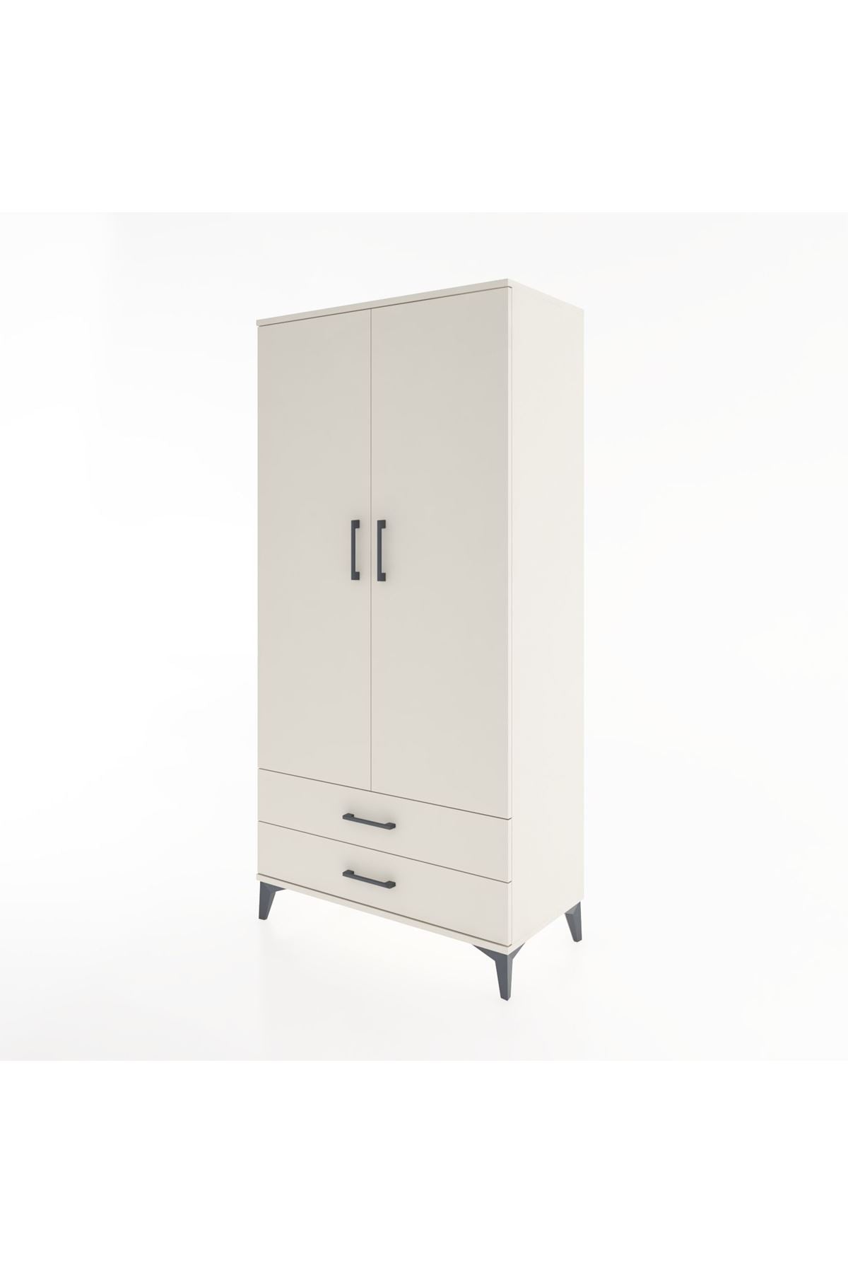 Hyperion Dolap Tek Raflı 2 Çekmeceli Tek Askılı 88x44x182 - S57M029V1B