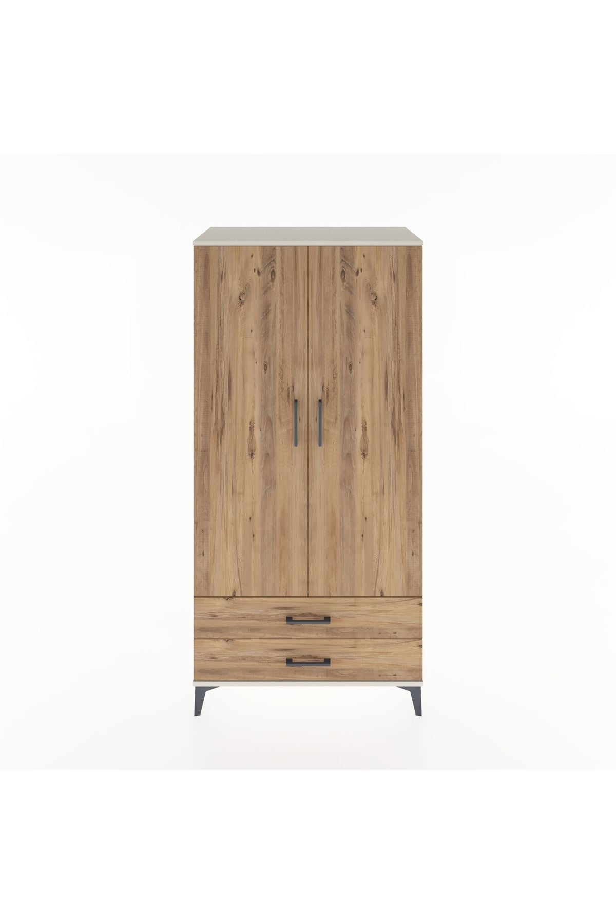 Hyperion Dolap Tek Raflı 2 Çekmeceli Tek Askılı 88x44x182 - S57M029V3B