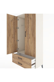 Hyperion Dolap Tek Raflı 2 Çekmeceli Tek Askılı 88x44x182 - S57M029V3B