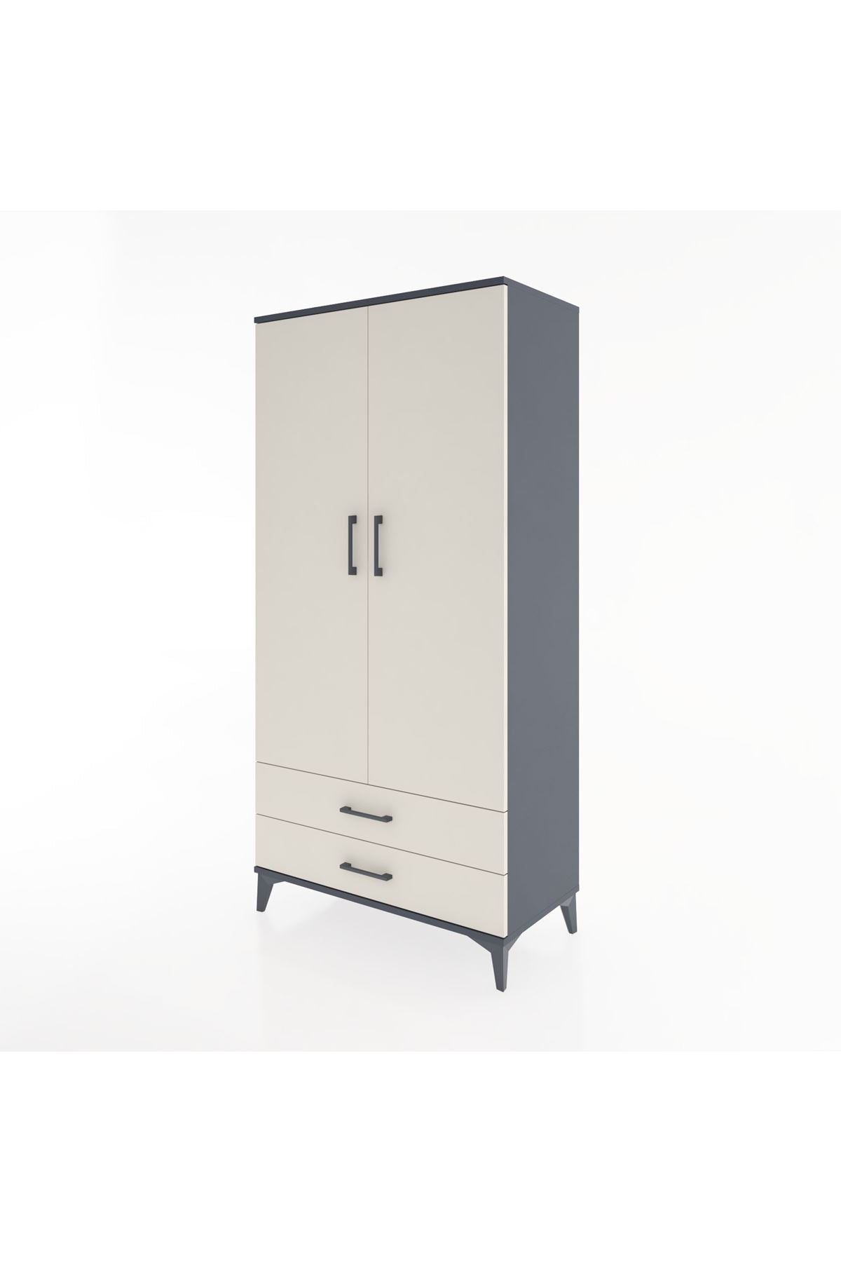 Hyperion Dolap Tek Raflı 2 Çekmeceli Tek Askılı 88x44x182 - S57M029V4B