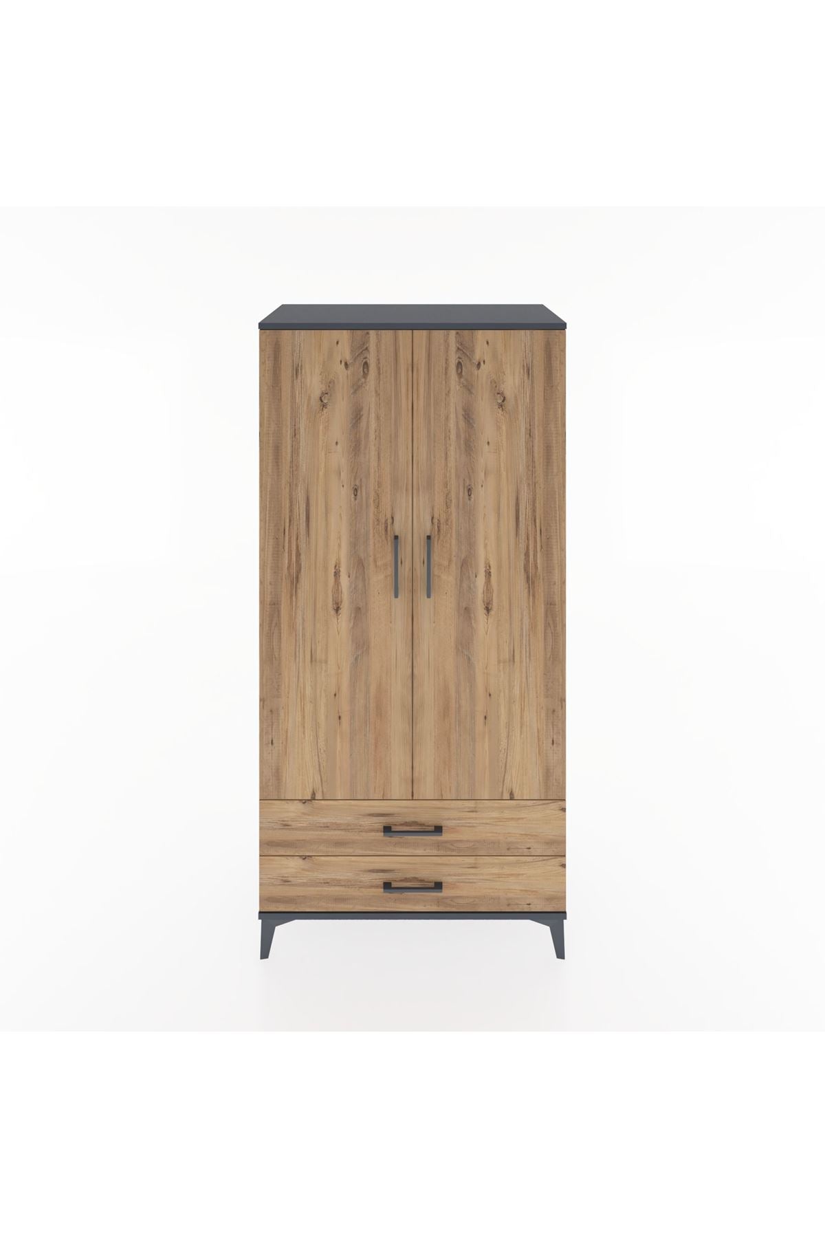 Hyperion Dolap Tek Raflı 2 Çekmeceli Tek Askılı 88x44x182 - S57M029V6B