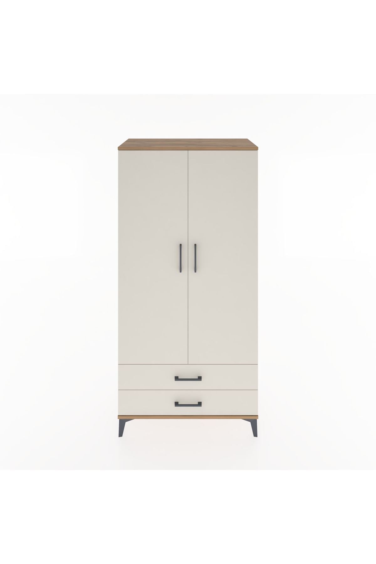 Hyperion Dolap Tek Raflı 2 Çekmeceli Tek Askılı 88x44x182 - S57M029V7B