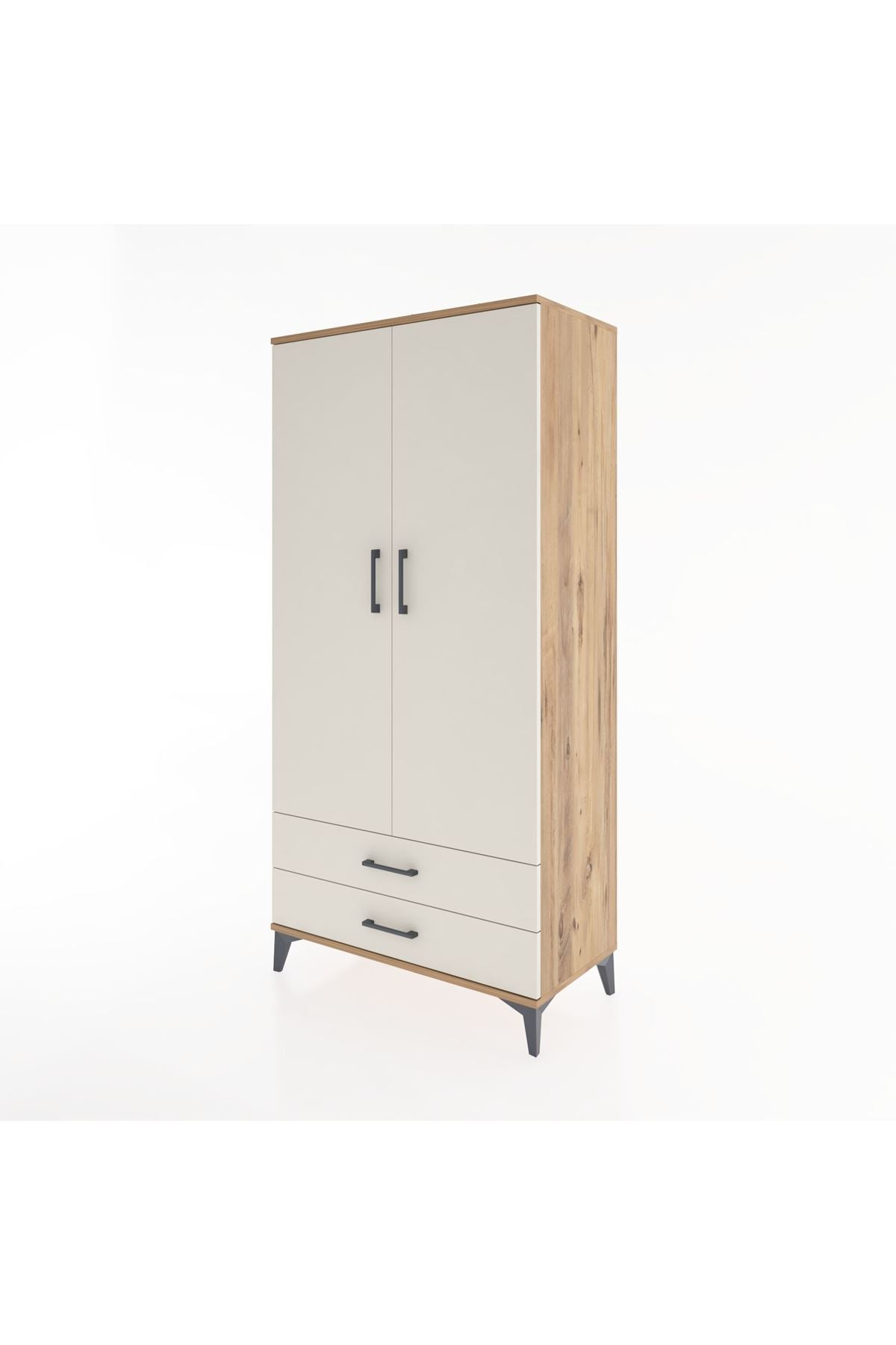 Hyperion Dolap Tek Raflı 2 Çekmeceli Tek Askılı 88x44x182 - S57M029V7B