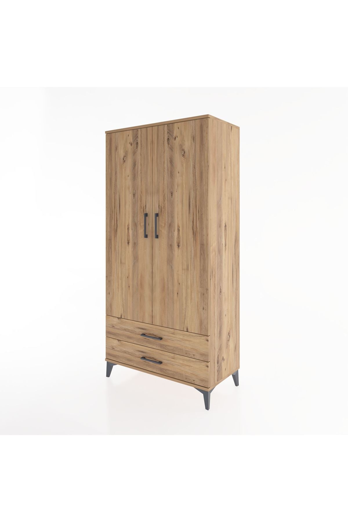 Hyperion Dolap Tek Raflı 2 Çekmeceli Tek Askılı 88x44x182 - S57M029V9B