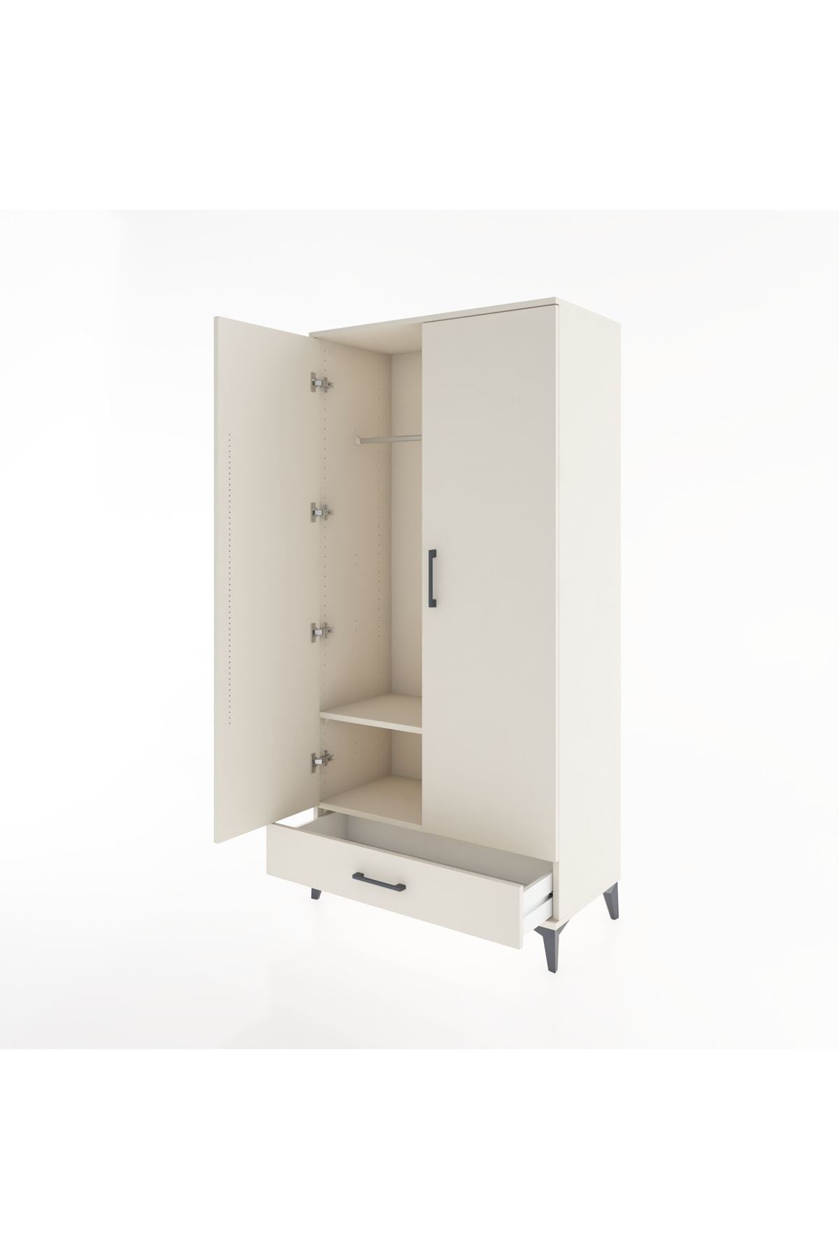 Hyperion Dolap 2 Raflı Tek Çekmeceli Tek Askılı 88x44x182 Aytaşı-Aytaşı