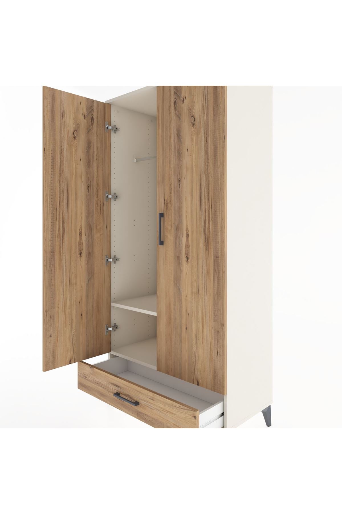 Hyperion Dolap 2 Raflı Tek Çekmeceli Tek Askılı 88x44x182 Aytaşı-Çam
