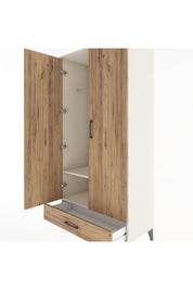 Hyperion Dolap 2 Raflı Tek Çekmeceli Tek Askılı 88x44x182 Aytaşı-Çam