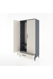 Hyperion Dolap 2 Raflı Tek Çekmeceli Tek Askılı 88x44x182 Antrasit-Aytaşı