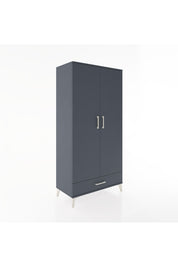 Hyperion Dolap 2 Raflı Tek Çekmeceli Tek Askılı 88x44x182 Antrasit-Antrasit