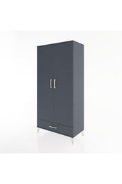 Hyperion Dolap 2 Raflı Tek Çekmeceli Tek Askılı 88x44x182 Antrasit-Antrasit