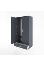 Hyperion Dolap 2 Raflı Tek Çekmeceli Tek Askılı 88x44x182 Antrasit-Antrasit