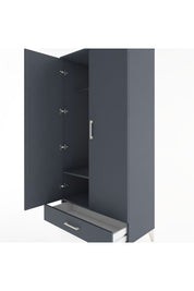 Hyperion Dolap 2 Raflı Tek Çekmeceli Tek Askılı 88x44x182 Antrasit-Antrasit