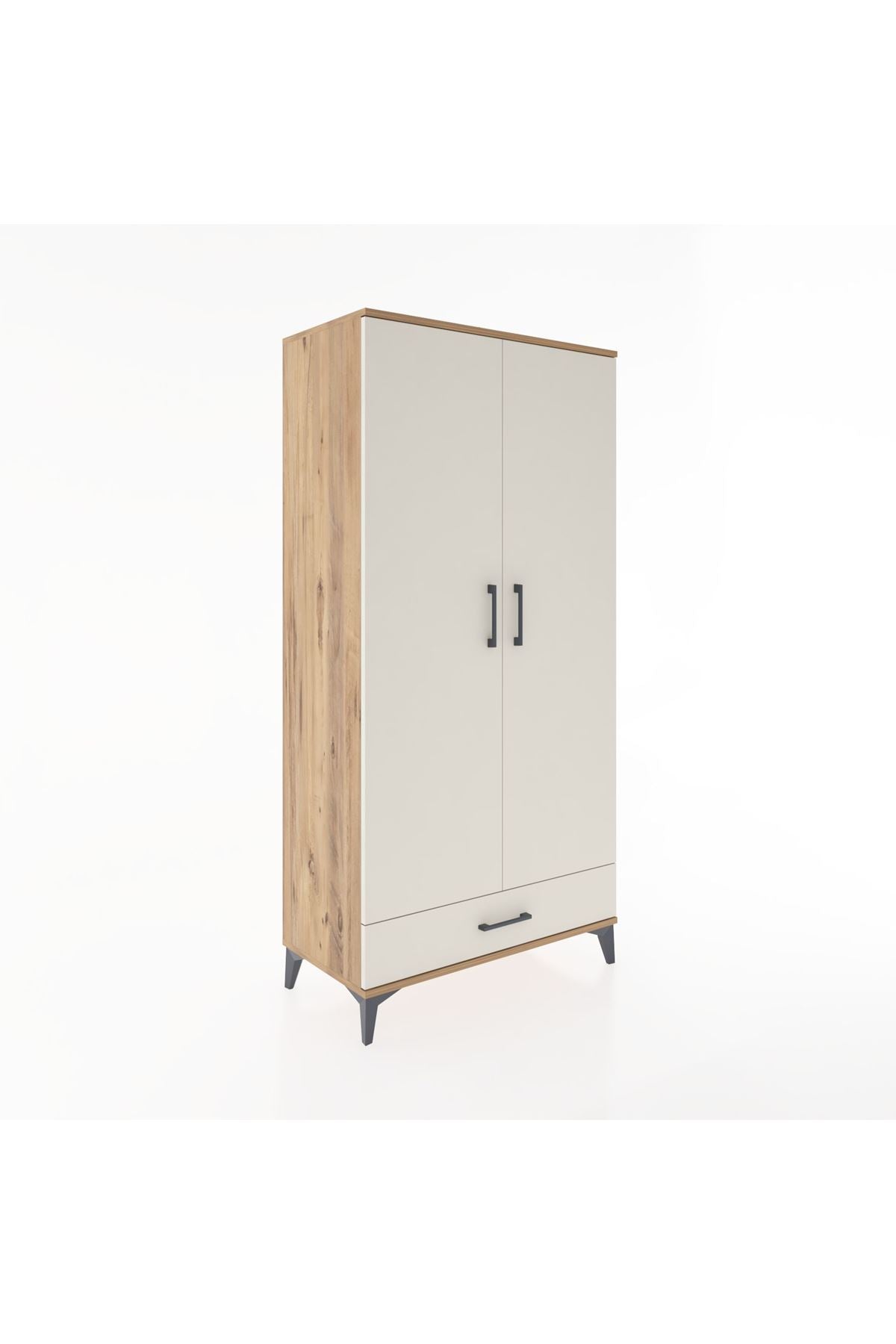 Hyperion Dolap 2 Raflı Tek Çekmeceli Tek Askılı 88x44x182 Çam-Aytaşı