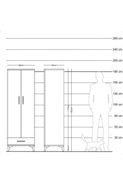 Hyperion Dolap 2 Raflı Tek Çekmeceli Tek Askılı 88x44x182 Antrasit-Çam