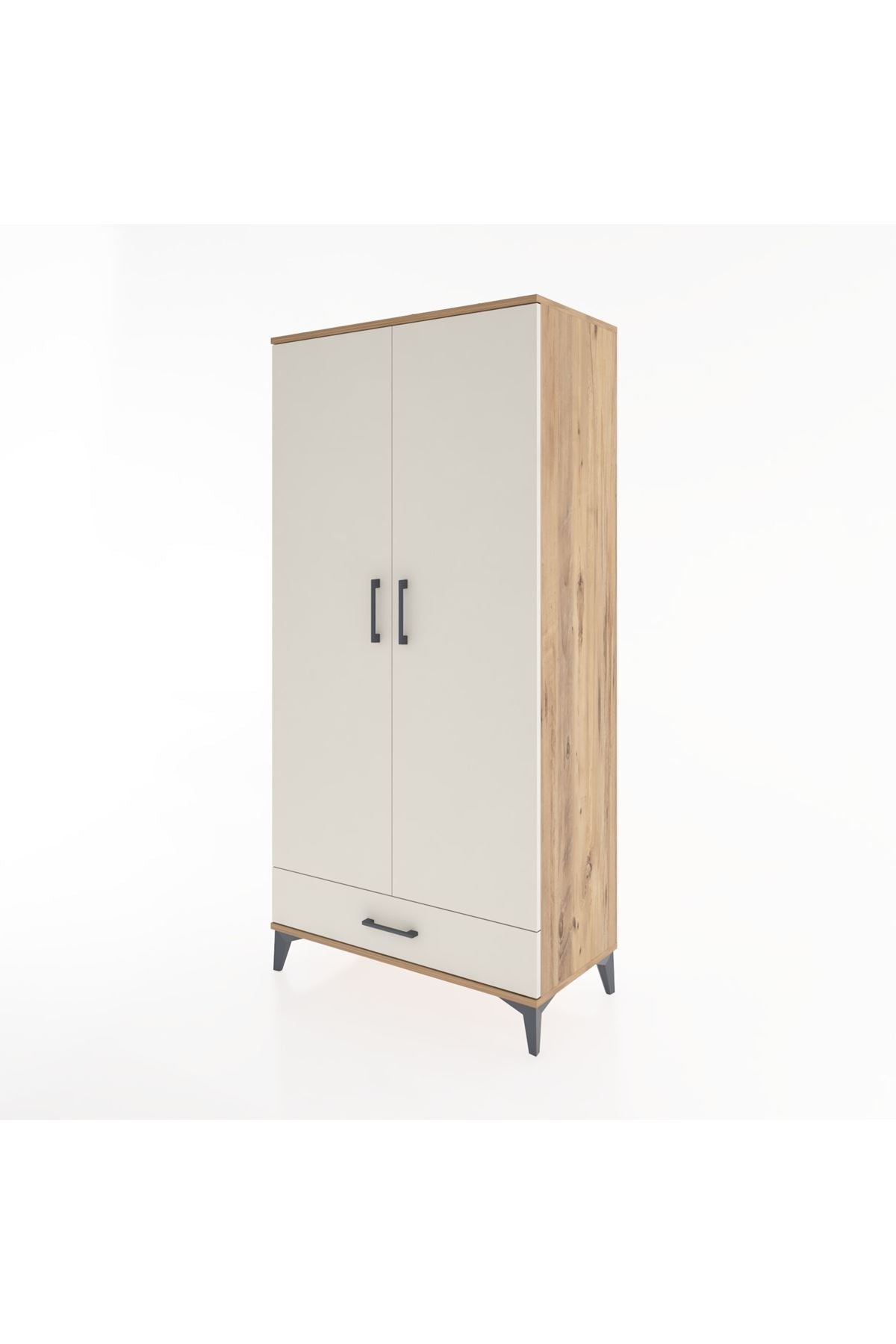 Hyperion Dolap 2 Raflı Tek Çekmeceli Tek Askılı 88x44x182 Çam-Aytaşı