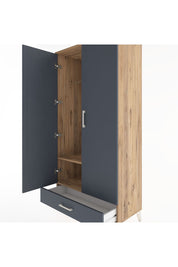 Hyperion Dolap 2 Raflı Tek Çekmeceli Tek Askılı 88x44x182 Çam-Antrasit