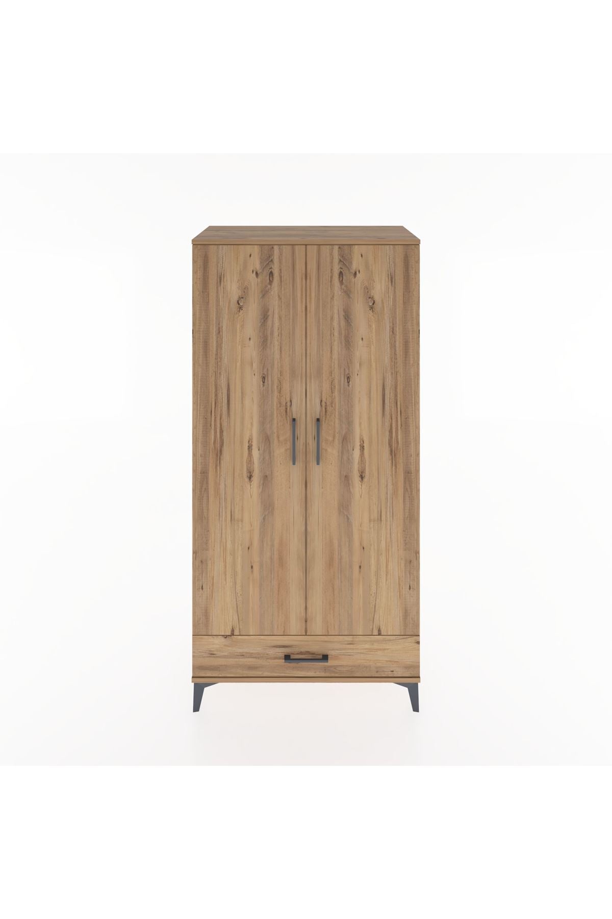 Hyperion Dolap 2 Raflı Tek Çekmeceli Tek Askılı 88x44x182 Çam-Çam