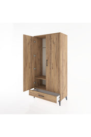 Hyperion Dolap 2 Raflı Tek Çekmeceli Tek Askılı 88x44x182 Çam-Çam
