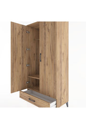 Hyperion Dolap 2 Raflı Tek Çekmeceli Tek Askılı 88x44x182 Çam-Çam