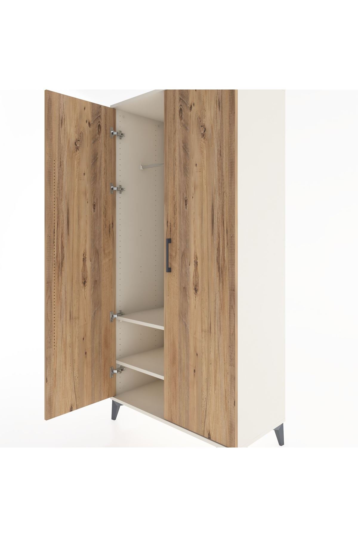 Hyperion Dolap 2 Raflı 2 Kapaklı Tek Askılı 88x44x182 Aytaşı-Çam