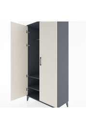 Hyperion Dolap 2 Raflı 2 Kapaklı Tek Askılı 88x44x182 Antrasit-Aytaşı