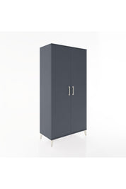 Hyperion Dolap 2 Raflı 2 Kapaklı Tek Askılı 88x44x182 Antrasit-Antrasit