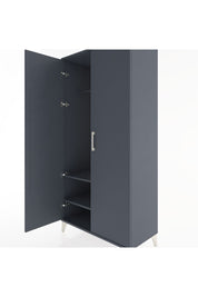Hyperion Dolap 2 Raflı 2 Kapaklı Tek Askılı 88x44x182 Antrasit-Antrasit
